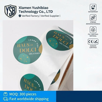 Autocollants holographiques thermosensibles YSB « Merci » de 2 pouces, étiquettes circulaires personnalisées imprimées UV pour appareils photo, bouteilles et verre