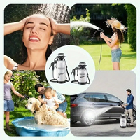 Presse à main Camping douche avec tuyau amovible et pommeau de douche Kits de rinçage sous pression pour la randonnée voyage jardin plage douche pour animaux de compagnie