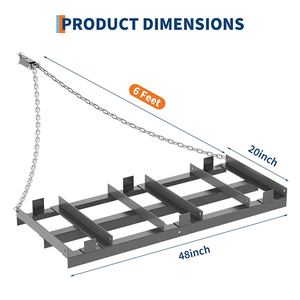 JH-Mech 체인 링크식 흙 덮개용 드래그 해로우, 조절 가능한 블랙 분체 도장 녹 방지 스틸 드래그 해로우, 잔디 트랙터용 - Product Image 4