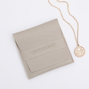 Bolsas de Joyería de Cuero PU PUPPYSEW de 8*8cm, Bolsitas de Cuero Artificial para Aretes, Collares y Anillos, Bolsas de Empaque con Logotipo Impreso - Product Image 2