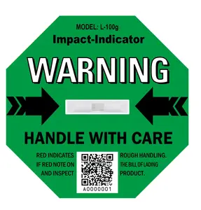 80G Verschillende Gevoeligheid Impact Label 98Mm * 110Mm Scheepvaart Impact Indicator Shockwatch2 Label Voor Voorraad