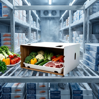 Boîte d'expédition en carton ondulé enduit de cire pour la livraison en chaîne du froid des aliments frais en e-commerce, carton d'expédition étanche pour les fruits de mer et la viande