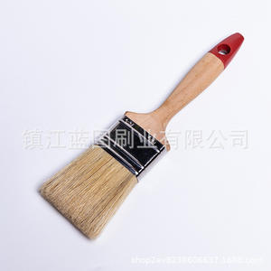 Brocha plana para pintar con mango de madera y cerdas de cerdo de 11-18 mm, origen Zhenjiang, para uso en pintura. - Product Image 1