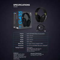 Casque de jeu sans fil Logitech G435 Lightspeed original, son surround 7.1, casque de jeu double mode FPS