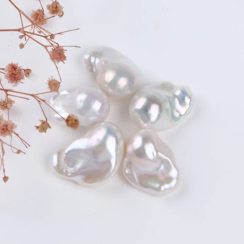 Zhuji perle en gros 15-18mm baroque blanc naturel perles en vrac pour la fabrication de bijoux