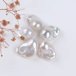 Zhuji Pearl Wholesale 15-18mm Baroque Natural White Loose Pearl Beads For Making Jewelry