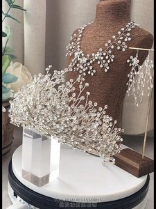 Couronne de mariage en cristal complet argenté brillant, diadème de princesse de luxe, accessoires de <span class=keywords><strong>cheveux</strong></span> <span class=keywords><strong>pour</strong></span> fête, bandeau <span class=keywords><strong>pour</strong></span> <span class=keywords><strong>cheveux</strong></span> - Product Image 2
