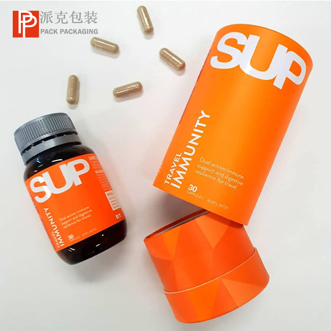 Custom Paper Tube Cardboard Cylinder Food Grade Powder Eco Friendly Bottle Vitamin Packaging for Vitamins