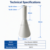 Buse de remplacement pour ligne de soudage automatique Ersa B22, soudage à la vague sélectif, référence 248354, hauteur H 62mm, 2.5mm, 4.0mm