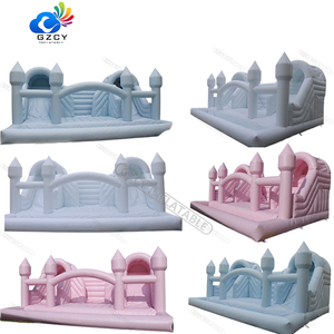 Videur gonflable en PVC Portable commercial Combo blanc Pastel rose bleu <span class=keywords><strong>mariage</strong></span> usage domestique Double toboggan <span class=keywords><strong>château</strong></span> gonflable <span class=keywords><strong>location</strong></span> - Product Image 1