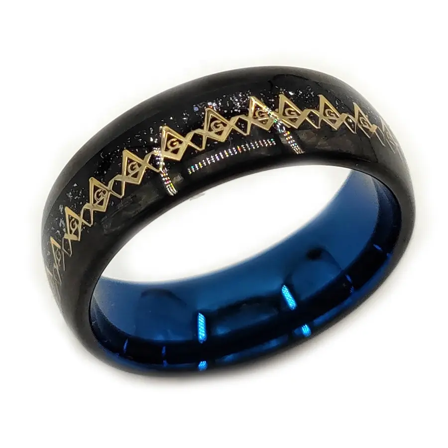Anello massonico all'ingrosso logo personalizzato anello in tungsteno massone anello in acciaio inossidabile lucidato
