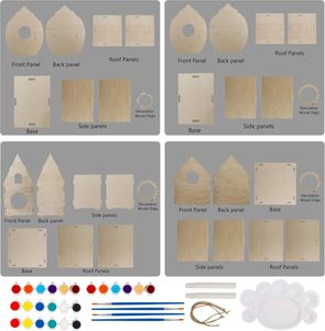 Jouets en bois pour enfants, lot de 4 kits de construction de nichoirs pour oiseaux à peindre soi-même, puzzle en bois à assembler et peindre, construire et peindre un nichoir - Product Image 3