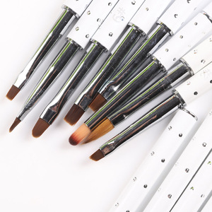 Zzdts — stylo à ongles en pierre, ensemble de couleurs, haute qualité, personnalisé, série blanche à rayures, ombrage, en gel de kolinsky, brosse <span class=keywords><strong>pour</strong></span> nail art - Product Image 3