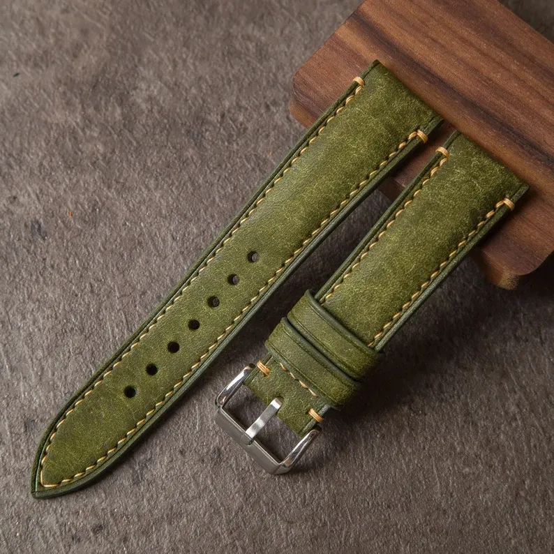 2022 Boshiho Custom Handmade Leather Watch Strap Leather Watch Bands Genuine Watch Straps for Men Women