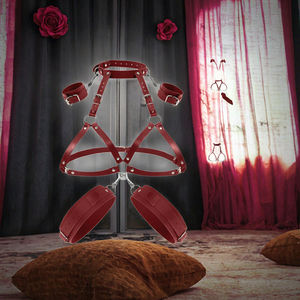 BDSM רתמת עור לנשים צוואר ירך חזה ריריריסון מיטה סקסית לזוגות ארוגה ירך ירך - Product Image 3