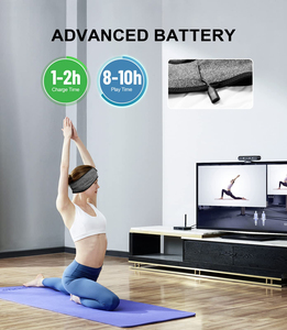 Bandeau tricoté sans fil personnalisé avec écouteurs intégrés pour le sommeil et le sport, lavable, masque de sommeil musical - Product Image 4