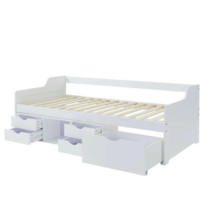 <span class=keywords><strong>Lit</strong></span> en pin massif avec tiroirs coulissants, style panneau élégant en bois pour chambre à coucher, mobilier de maison, lits bébé - Product Image 2