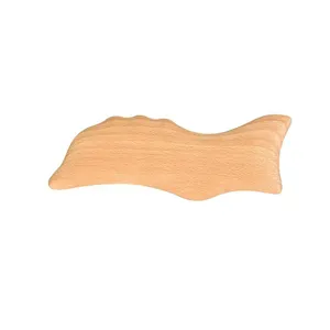 Ferramenta de massagem gua sha de madeira natural de faia gua sha