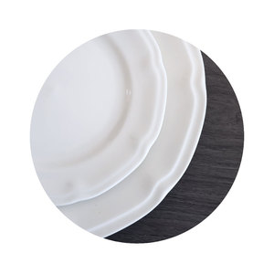 Assiettes en céramique, plat de service, vaisselle en porcelaine blanche plate bon marché en gros pour mariage, assiettes personnalisées - Product Image 4
