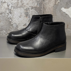 Chaussures montantes en cuir véritable pour hommes, style britannique, semelle épaisse, bottines d'été décontractées rétro 2026 - Product Image 2
