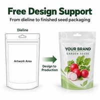 Penjualan Langsung Pabrik Kantong Kemasan Benih Cetak Gravure Anti Lembab Anti Serangga Ziplock Resealable Stand Pouch