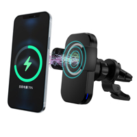 Pengisi Daya Ponsel Nirkabel 15W Pro Max, Dudukan Pengisi Daya Ponsel Klem Otomatis untuk iPhone 12/13 Mini Pro Max