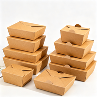 Emballage jetable pour la restauration rapide : Boîte à emporter en papier kraft pour poulet frit, sushis, burgers, avec impression personnalisée pour restaurant