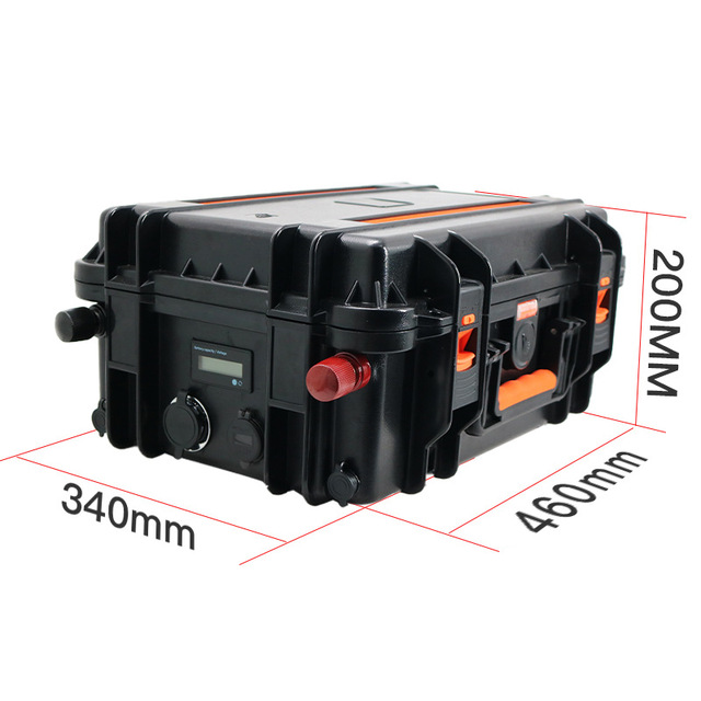 Portable Waterproof Box Lithium Ion 24V 100AH/200AH Large Capacity Outdoor Propeller Motor Battery LCD Display Car Emergency