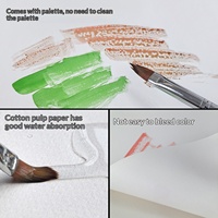 Bloc de Dibujo de Acuarela con Espiral, 8K, Papel Resistente de 160 g/m², 40 Hojas, Cuaderno de Dibujo para Clases de Arte Escolares