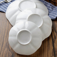 Assiette à fruits secs en céramique de style japonais de forme irrégulière, en porcelaine fine, avec bordure, compatible micro-ondes, assiette à soupe