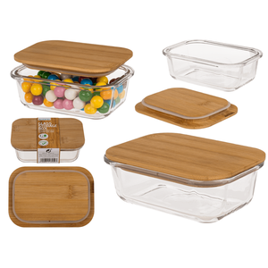 Boîte de rangement en verre, pour 360 ml, env. 15x11 cm, - Product Image 1