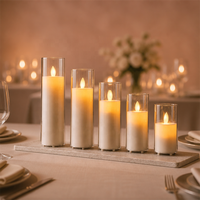 Ensemble de bougies LED à télécommande, effet vacillant, pour la décoration moderne du salon, ambiance chaleureuse et confortable, lumière de nuit esthétique