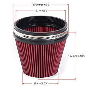 Filtre à air haute performance pour voiture, diamètre 152 mm, rouge, pour mise à niveau automobile - Product Image 1