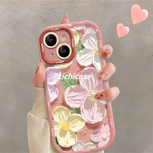 Lichicase เคสฝาหลังลายดอกไม้ภาพวาดสีน้ำมันสไตล์เกาหลีสำหรับ A93 OPPO A95 A92S A93S กันตก - Product Image 2
