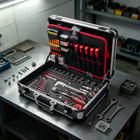 172 pièces d'outils à main en acier au chrome-vanadium, outils professionnels avec poignée CRV pour la réparation automobile professionnelle