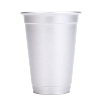 Tasse à bière froide réutilisable en aluminium de 425 ml, couleur classique personnalisée, finition brossée métallique, sublimation personnalisée