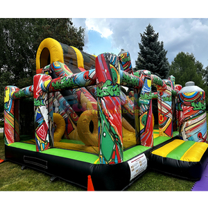 Castillo inflable para niños, gran casa de brinco inflable para exteriores, parque infantil inflable con tobogán. - Product Image 3