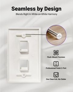 Lan RJ11 RJ45 Panel Wall Plate Keystone Faceplate 45 Jack 1 2 Port US Type Network Wall Face Plate <b>Socket</b> - Product Image 6