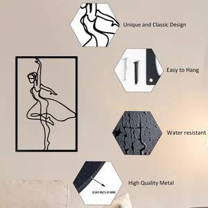 Diy Iron Art Girl Line marco de fotos adorno colgante de pared Metal flor decoración arte silueta línea colgante decoración de pared - Product Image 4