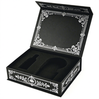 Boîte cadeau de luxe imperméable noire mate avec couvercle magnétique et logo personnalisé, emballage rigide en carton pour bougies et cosmétiques