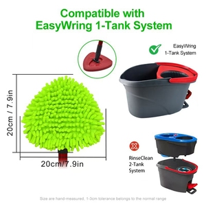 Tête de vadrouille en microfibre EasyWrin avec poteau en acier pour recharges de vadrouille rotative poignée de nettoyage remplaçable adaptée à <span class=keywords><strong>VileDa</strong></span> - Product Image 2