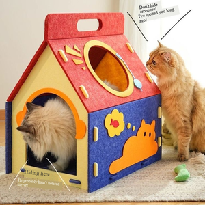 Túnel Rascador para Gatos de Fieltro con Diseño de Dibujos Animados, Ecológico, Desmontable, Lavable, Cama para Gatos Fácil de Guardar y Mantener - Product Image 3
