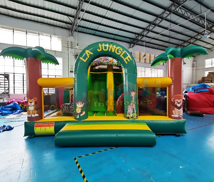 สวนสัตว์ป่ากระโดดปราสาท Aire De เกม Gonflable Inflatable Bouncer Bounce House Combo