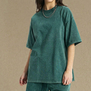 Men Acid Wash Oversized T Shirt and Shorts Set 2 Piece Streetwear Cotton Crew <b>Neck</b> Summer Casual Outfit - Product Image 1