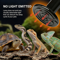Emisor de Calor de Cerámica Duradero para Reptiles, Bombilla de Calentamiento Infrarrojo Lejano para Vivarios, Terrarios y Hábitats de Mascotas