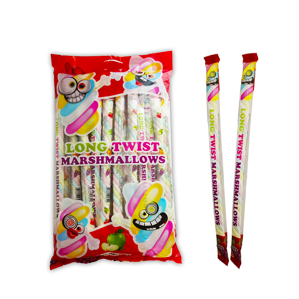 Marshmallow, оптовая продажа, фрукты, сладкие Халяльные длинные витые зефиры