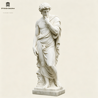 Décoration de jardin extérieure personnalisée, statue de David nue en marbre grandeur nature, style romain