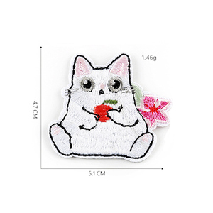 Vendita calda tema paradiso animale simpatico cartone animato ferro su ricamo gatto patch per la borsa dei vestiti - Product Image 6