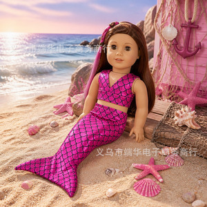 Conjunto de Ropa de Muñeca Princesa Sirena, Disfraz para Muñeca de 18 <span class=keywords><strong>Pulgadas</strong></span>, Ropa para Muñeca Americana de <span class=keywords><strong>43</strong></span> Centímetros, Vestido y Accesorios - Product Image 4