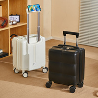 Valise à roulettes ABS personnalisable 20x30x40 avec roues pivotantes de 14 pouces pour l'embarquement en avion à prix réduit